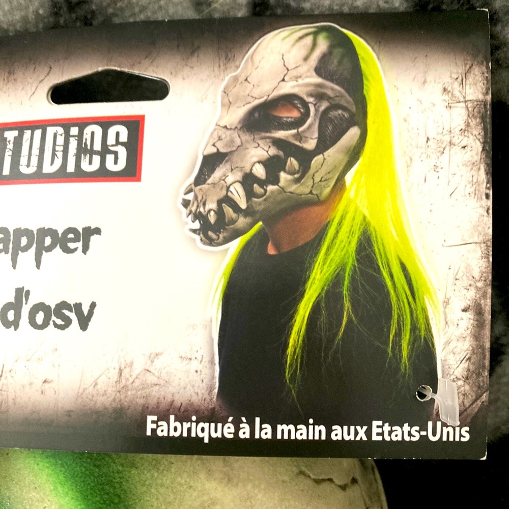 HALLOWEEN MASK- “BONE SNAPPER” BRAND NEW WITH TAGS- BLACKLIGHT REACTIVE- ADULT